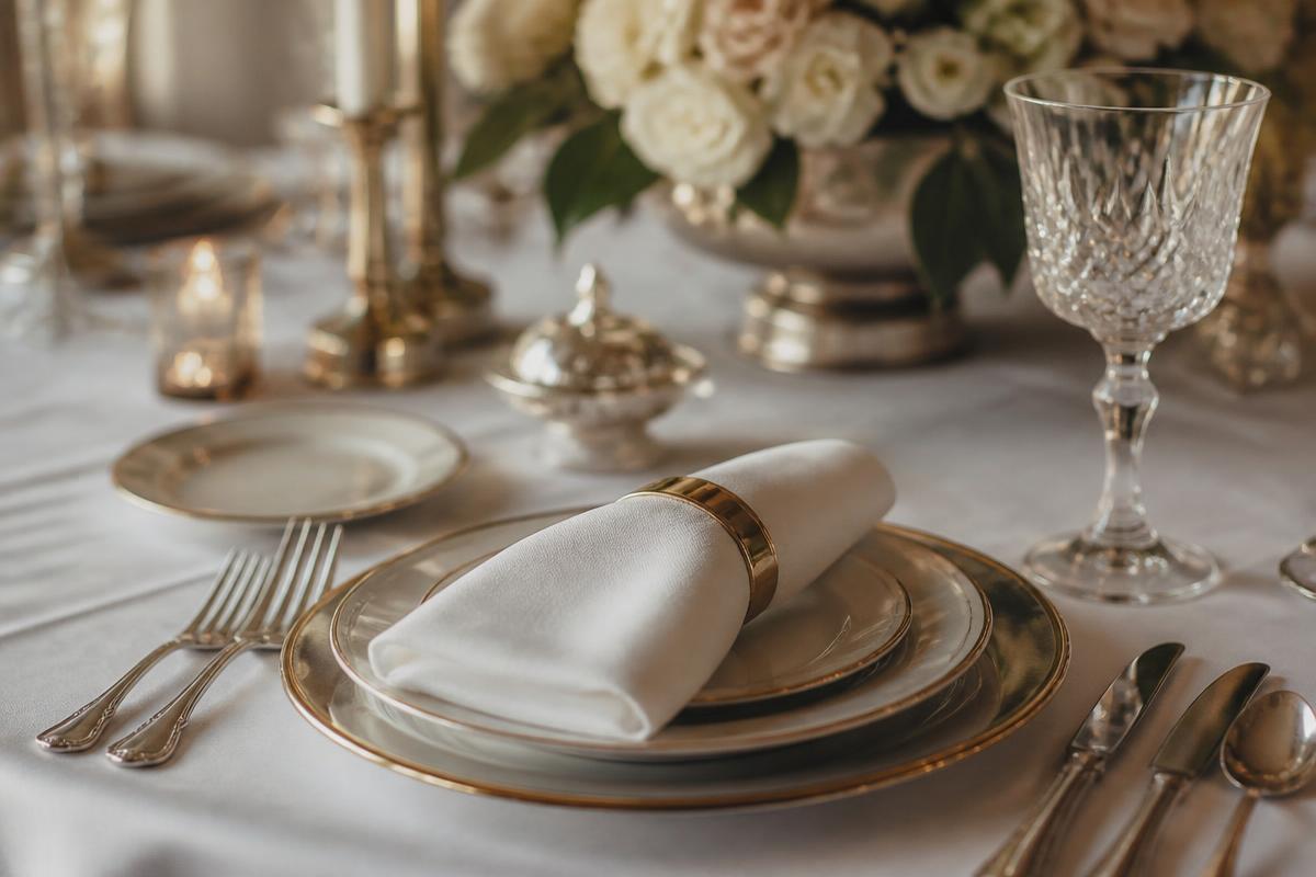 Table dressée avec soin — savoir-vivre et étiquette